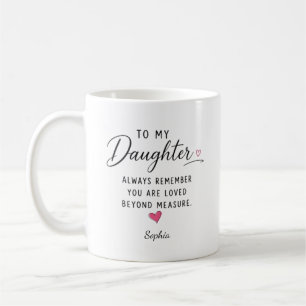 Taza De Café Hija Personalizada Amada Más Allá de Lo Medible
