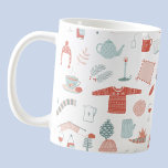 Taza De Café Hija Retro Escandinava<br><div class="desc">Este divertido diseño de estilo escandinavo es la manera perfecta de darle un toque de Hygge a su vida. Un cálido y acogedor diseño de invierno con toques rosa y verde sabio. Arte original de Nic Squirrell.</div>