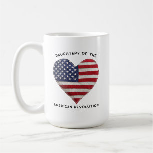 Taza De Café Hijas de la Revolución Americana DAR US Corazón