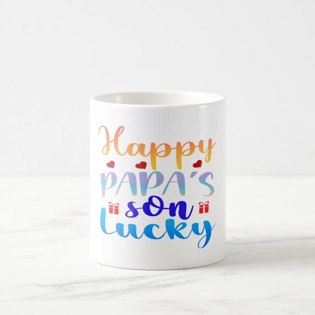 Taza De Café Hijo Afortunado de Papá Feliz (Centro)