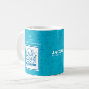 Taza De Café Hijo, Primera Comunión, Trigo, Uvas Azules