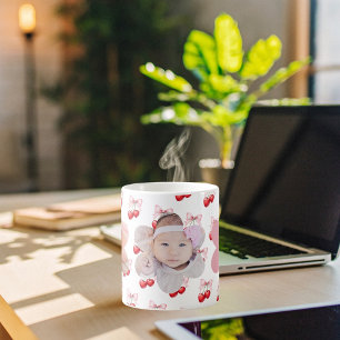 Taza De Café Hijos de foto rosa con arco de cerezo
