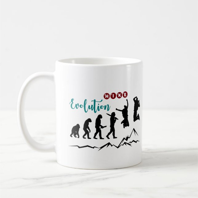 Taza De Café Hike Evolution Wanderung Berge (Izquierda)