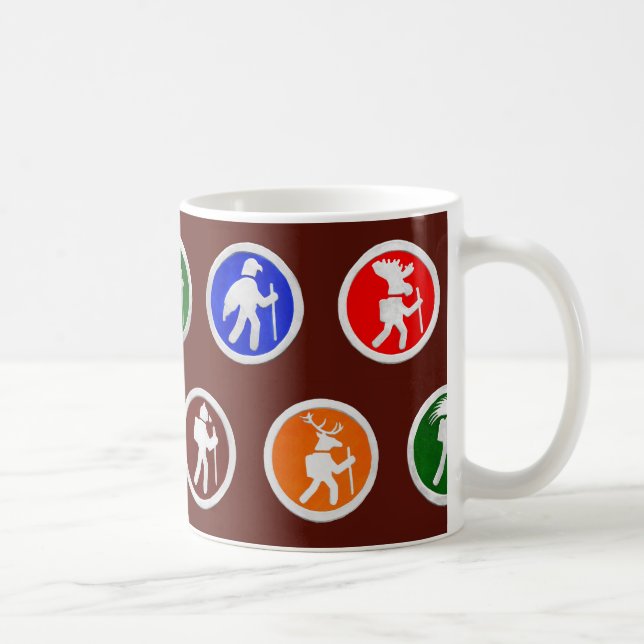 Taza De Café Hiking Animal Trail Markers (Derecha)