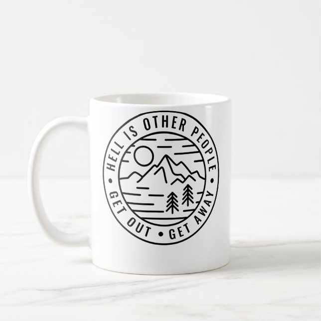 Taza De Café Hiking Backpacking Hell Is Other People Funny Camp (Izquierda)