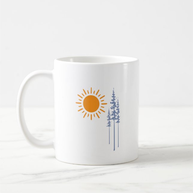 Taza De Café Hiking between trees graphic (Izquierda)