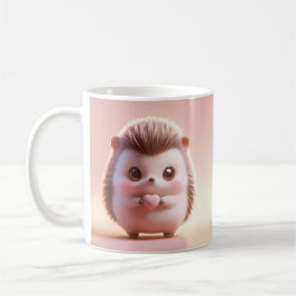 Taza De Café Hilarante Valentine Hedgehog 3D Look Front & Back