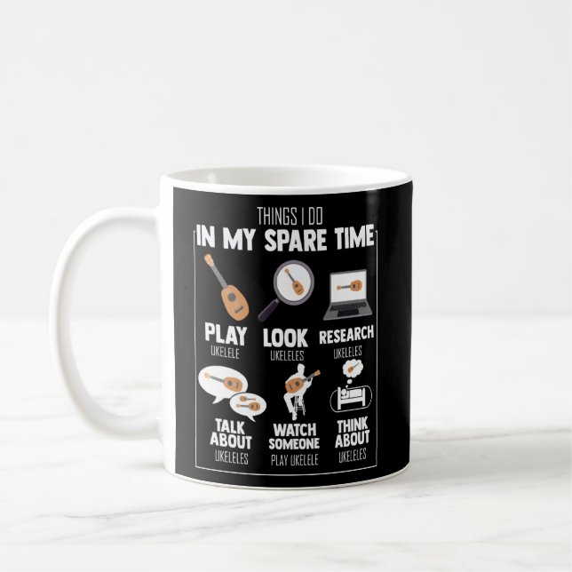 Taza De Café Hilarious My pare Times Play Strumming Ukulele (Izquierda)