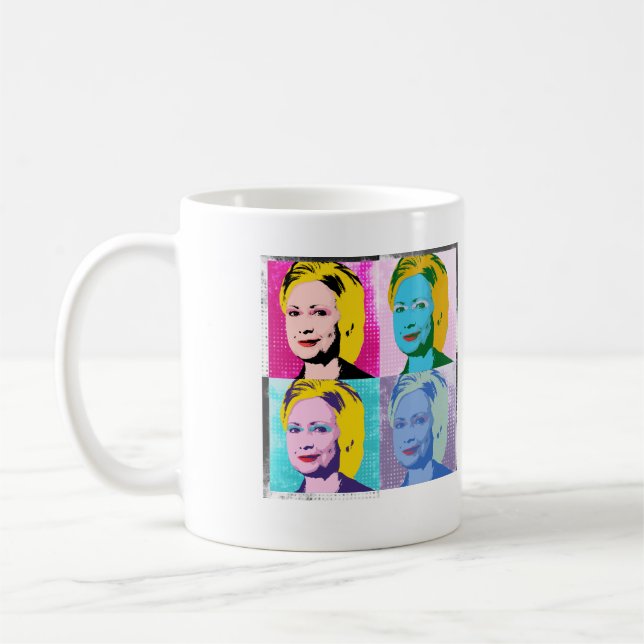 Taza De Café hillary 2016 arte pop - -  (Izquierda)