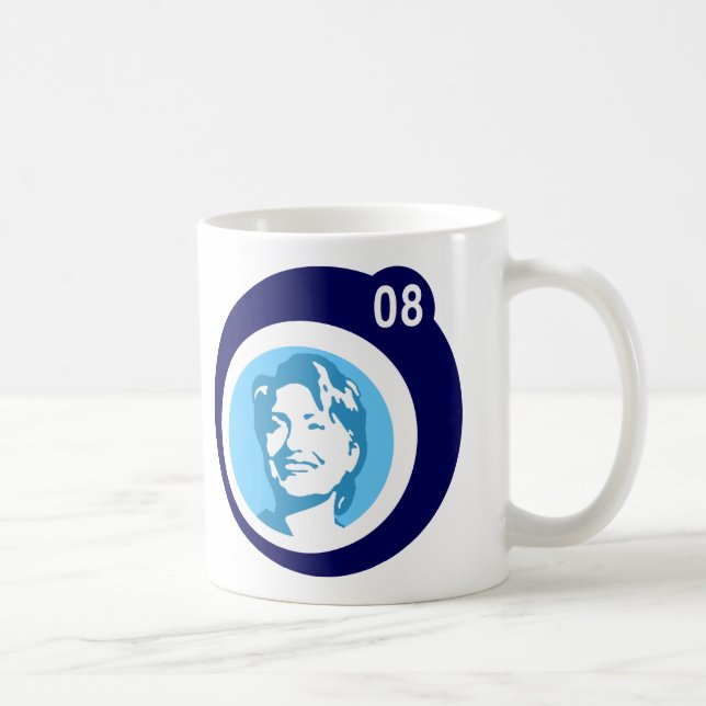 Taza De Café hillary clinton 08. burbujas azules. (Derecha)