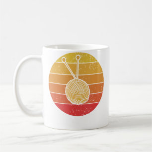 Taza De Café Hilo Atardecer Retro Divertido Tejedor De Punto Bo