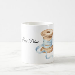 Taza De Café Hilo Azul Bonito de Coser
