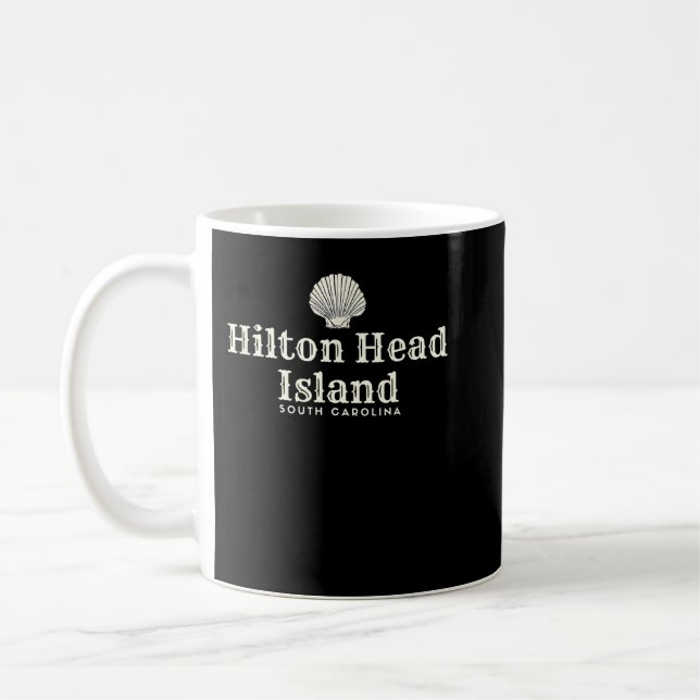 Taza De Café Hilton Head Island, SC Beach Design Souvenir Illus (Izquierda)