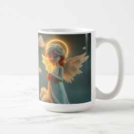 Taza De Café Himmlischer Friedensengel – Leuchtende Liebe
