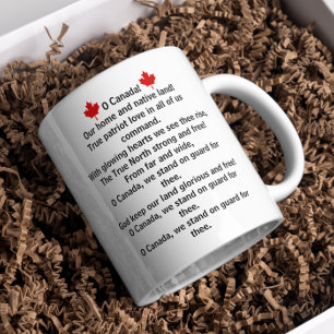 Taza De Café Himno canadiense y hoja de arce