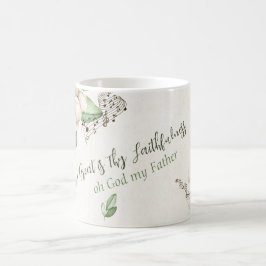 Taza De Café Himno cristiano Magnolia Script Watercolor