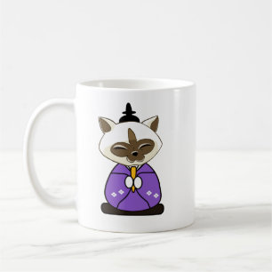 Taza De Café Hinamatsuri Gatos Siameses Hina Ningyo