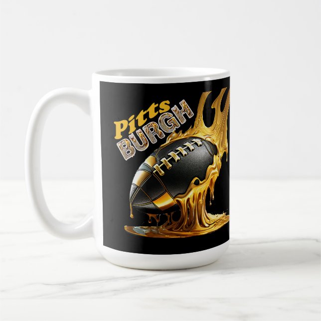 Taza De Café Hinchas de fútbol de Pittsburgh - Acero fundido (Izquierda)