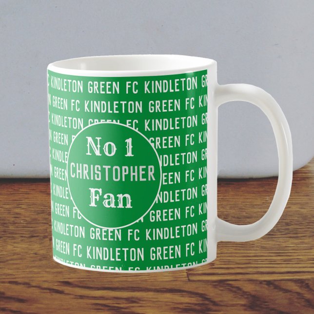 Taza De Café Hinchas de fútbol o hinchas de fútbol, verdes y bl (Subido por el creador)