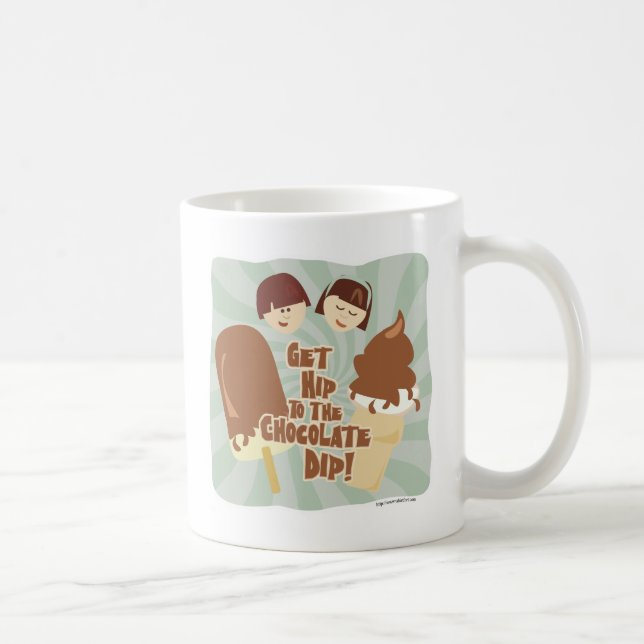 Taza De Café Hip Chocolate Dip Vintage Ice Cream Cone Personali (Derecha)