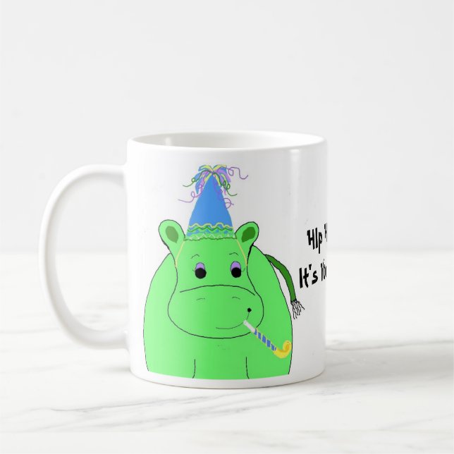 Taza De Café Hip Hip Hooray - cumpleaños (Izquierda)