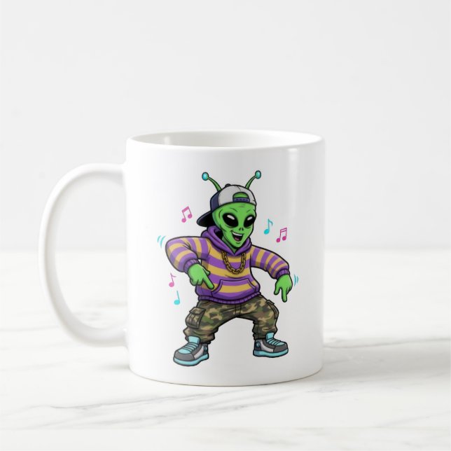 Taza De Café Hip Hop Alien (Izquierda)