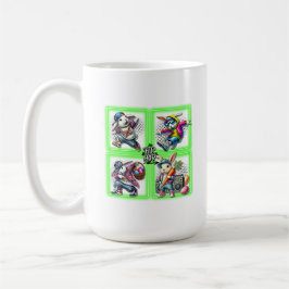 Taza De Café Hip Hop Easter Bunny Buddies, Música, Neon Green |