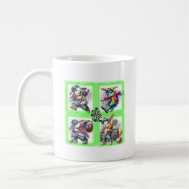 Taza De Café Hip Hop Easter Bunny Buddies, Música, Neon Green |