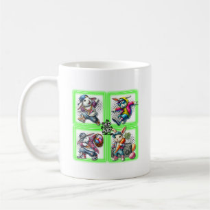 Taza De Café Hip Hop Easter Bunny Buddies, Música, Neon Green  