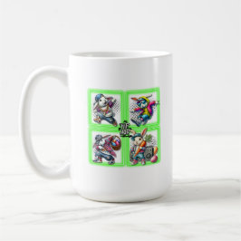 Taza De Café Hip Hop Easter Bunny Buddies, Música, Neon Green |