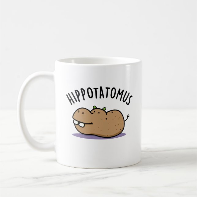 Taza De Café Hip-potato-mus Funny Hippo Pun