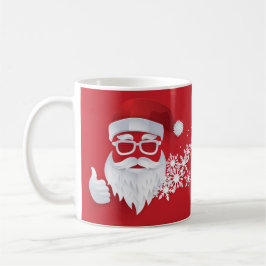 Taza De Café Hip Santa Claus Papercut sobre los Navidades rojos