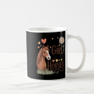 Taza De Café Hípica De Mujeres Chicas - Sólo Una Chica Que Ama
