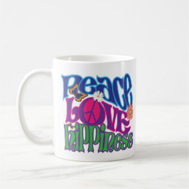 Taza De Café Hipiedad de amor por la paz 11oz