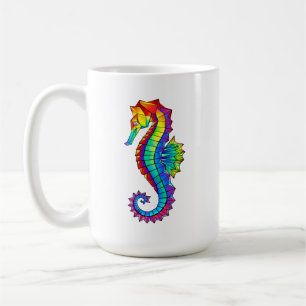 Taza De Café Hipoahoría marino poligonal arcoiris