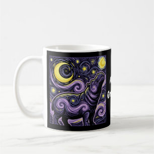 Taza De Café Hipopótamo Artístico Girando Cielo Nocturno Estrel