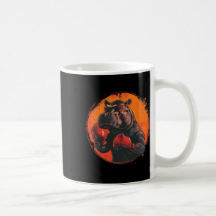 Taza De Café Hipopótamo Boxeador Con Guantes De Boxeo Kickboxin