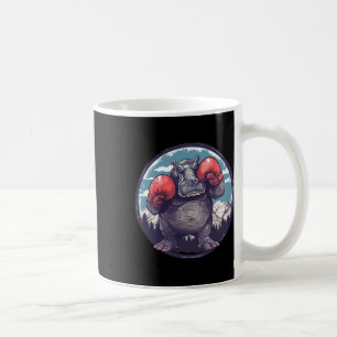 Taza De Café Hipopótamo boxeador con guantes de boxeo Kickboxin