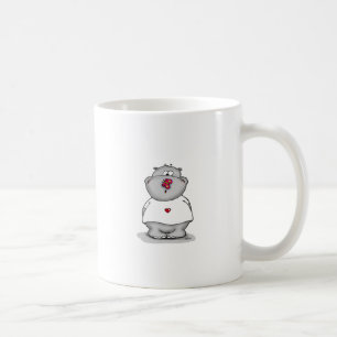 Taza De Café Hipopótamo con la mariposa en su nariz