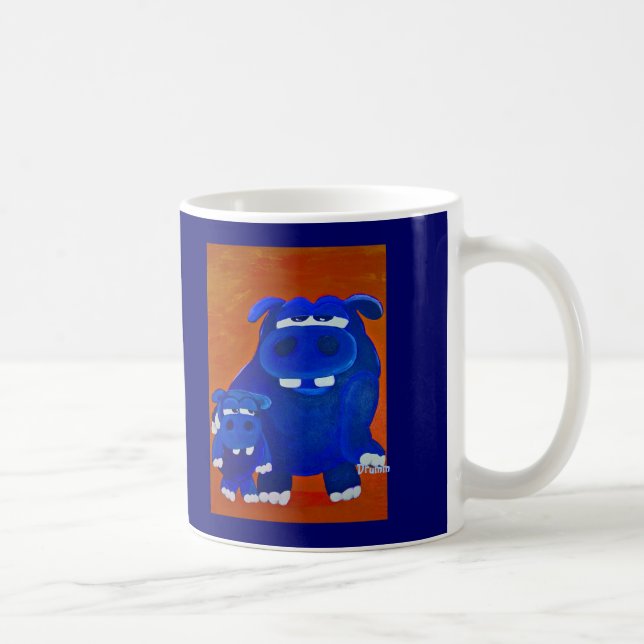 Taza De Café Hipopótamo e hijo (Derecha)