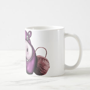 Taza De Café Hipopótamo feliz del ganchillo del hipopótamo