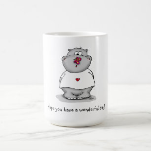 Taza De Café ¡Hipopótamo lindo con la mariposa - tenga un dí