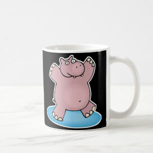 Taza De Café hipopótamo rosa tonto bailando