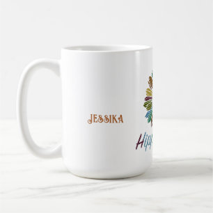 Taza De Café Hippie Boho Paz Personalizado Amor Alma Personali