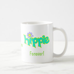 Taza De Café Hippie Forever Turquoise Art Name Personalizado