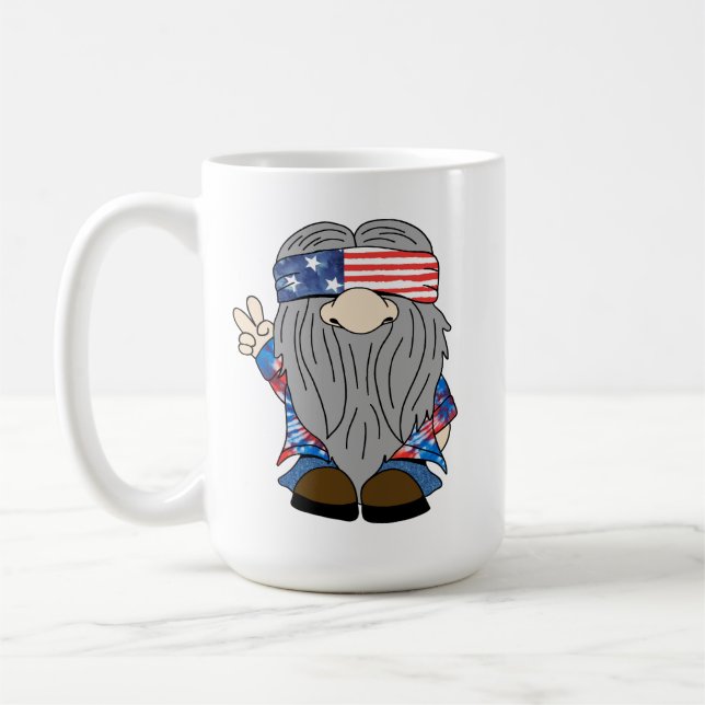 Taza De Café Hippie Gnome (palabras de personalizable) (Izquierda)