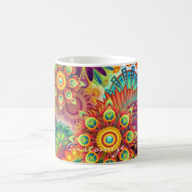 Taza De Café Hippie Groovy Techno Psychedelic Thunder_Cove (Centro)