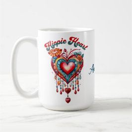 Taza De Café Hippie Heart Coffee 15 oz Mug