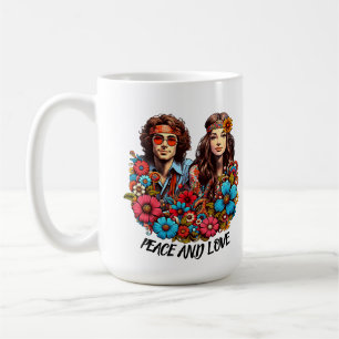 Taza De Café Hippie Pareja de Hippie de los años 1960