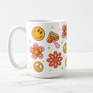 Taza De Café Hippie Retro Happy Smile Face Peace Design Mug
